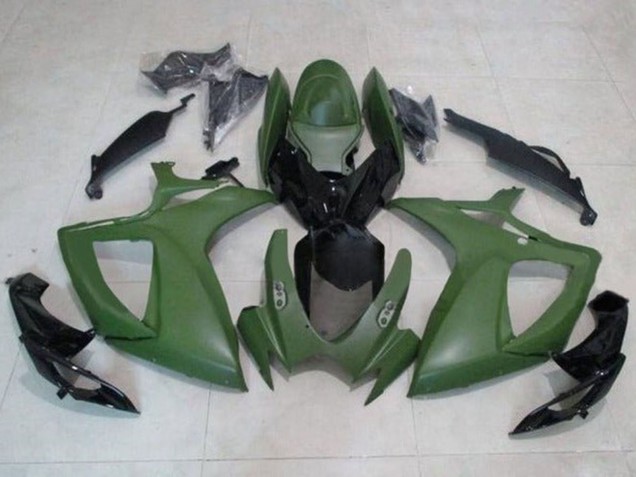 Carenado Moto Suzuki GSXR 600 / GSXR 750 2006-2007 - Verde Militar Negro Brillante
