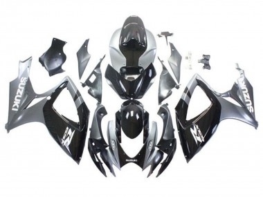 Carenado Moto Suzuki GSXR 600 / GSXR 750 2006-2007 - Plata Negro Brillante Blanco