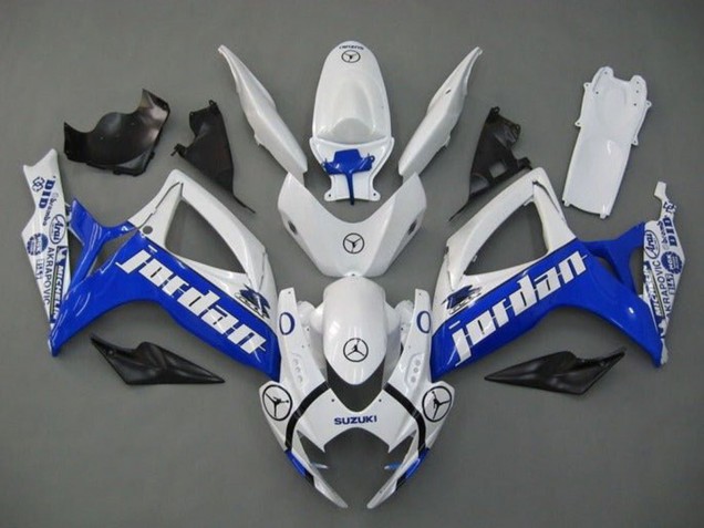 Carenado Moto Suzuki GSXR 600 / GSXR 750 2006-2007 - Blanco Azul Jordan