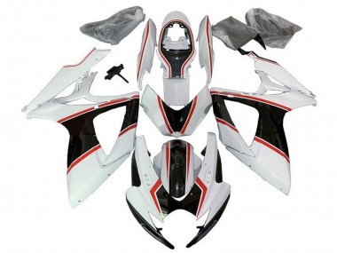 Carenado Moto Suzuki GSXR 600 / GSXR 750 2006-2007 - Blanco Naranja Negro Pinstripe