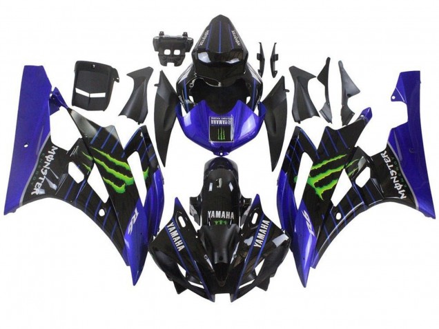 Carenado Moto Yamaha YZF R6 2006-2007 - Azul Negro Verde Monstruo