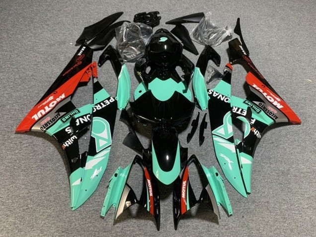 Carenado Moto Yamaha YZF R6 2006-2007 - Verde Claro Rojo Negro Petronas Motul