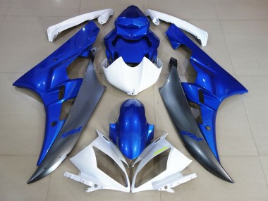 Carenado Moto Yamaha YZF R6 2006-2007 - Blanco Azul Negro Mate