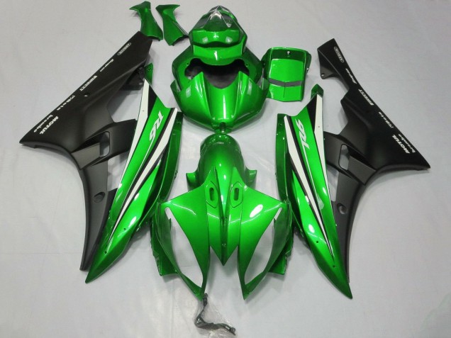 Carenado Moto Yamaha YZF R6 2006-2007 - Verde Blanco Negro Mate
