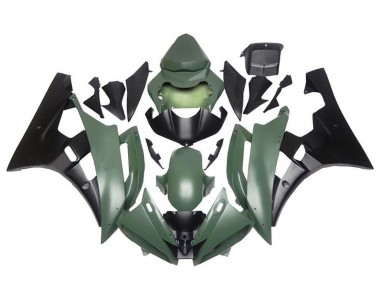 Carenado Moto Yamaha YZF R6 2006-2007 - Verde Militar Negro Mate