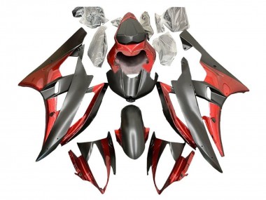 Carenado Moto Yamaha YZF R6 2006-2007 - Rojo Negro Mate