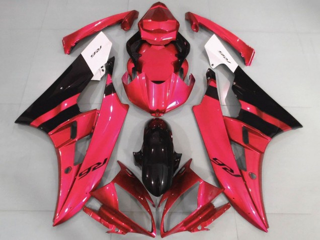 Carenado Moto Yamaha YZF R6 2006-2007 - Blanco Rojo Negro Brillante