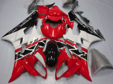 Carenado Moto Yamaha YZF R6 2006-2007 - Rojo Blanco Negro Brillante Michelin Motul