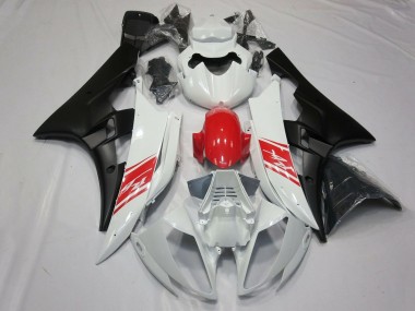 Carenado Moto Yamaha YZF R6 2006-2007 - Blanco Rojo Negro Mate