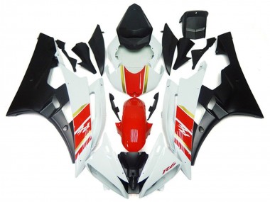 Carenado Moto Yamaha YZF R6 2006-2007 - Blanco Rojo Oro Negro Mate