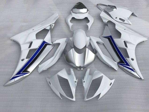 Carenado Moto Yamaha YZF R6 2006-2007 - Blanco Plata Azul Negro