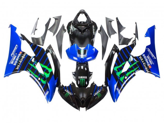 Carenado Moto Yamaha YZF R6 2008-2016 - Azul Negro Verde Monstruo ENEOS Yamalube