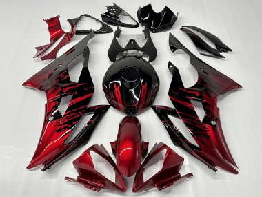 Carenado Moto Yamaha YZF R6 2008-2016 - Rojo Negro Brillante Fade