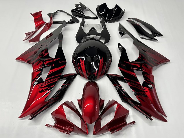 Carenado Moto Yamaha YZF R6 2008-2016 - Rojo Negro Brillante Fade
