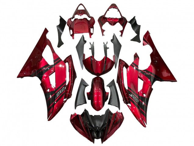 Carenado Moto Yamaha YZF R6 2008-2016 - Rojo Negro Raya