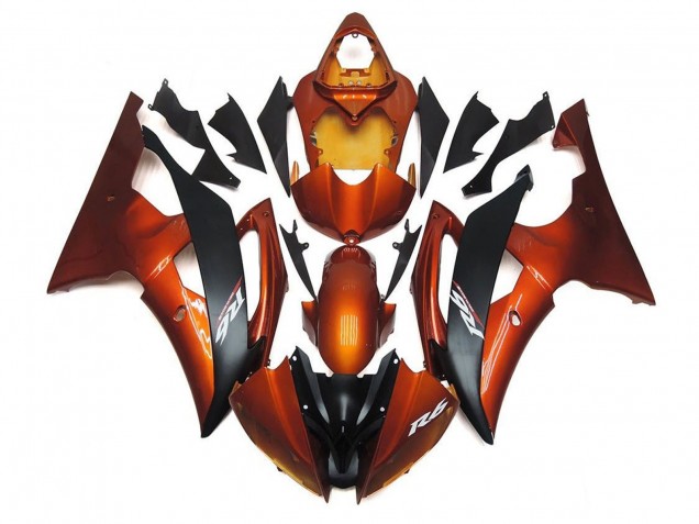 Carenado Moto Yamaha YZF R6 2008-2016 - Naranja Negro Mate