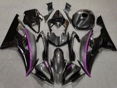 Carenado Moto Yamaha YZF R6 2008-2016 - Negro FibraCarbono Estilo Púrpura