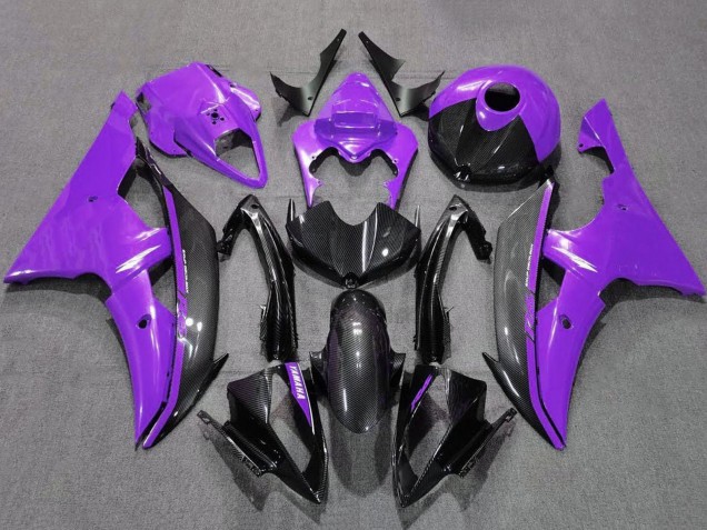 Carenado Moto Yamaha YZF R6 2008-2016 - Púrpura Negro FibraCarbono Estilo
