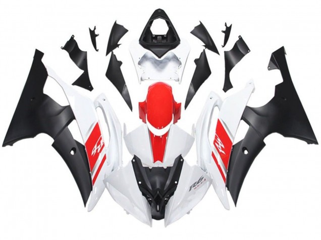 Carenados Moto Yamaha YZF R6 2008-2016 - Blanco Rojo Negro Mate