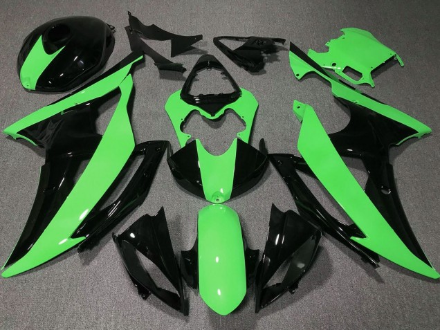 Carenado Moto Yamaha YZF R6 2008-2016 - Verde Negro Brillante