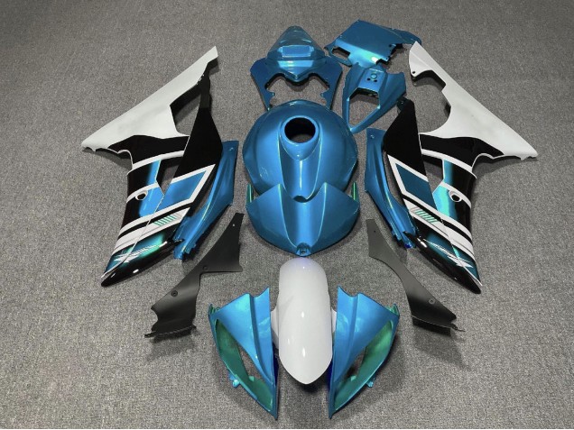 Carenado Moto Yamaha YZF R6 2008-2016 - Blanco Azul Negro Raya