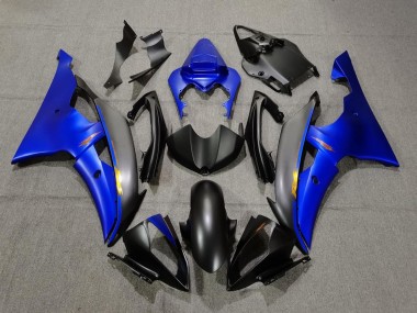 Carenado Moto Yamaha YZF R6 2008-2016 - Azul Negro Mate Amarillo Calcomanías