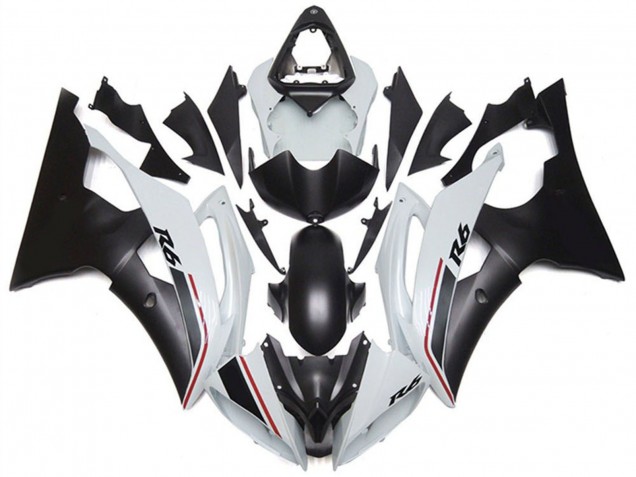 Carenados Moto Yamaha YZF R6 2008-2016 - Blanco Negro Mate Rojo