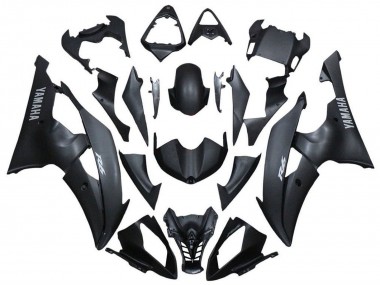 Carenado Moto Yamaha YZF R6 2008-2016 - Negro Mate Plata Calcomanías