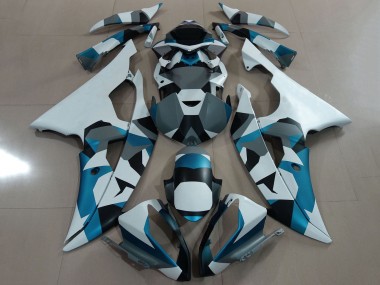 Carenados Moto Yamaha YZF R6 2008-2016 - Blanco Azul Gris Negro Camouflage