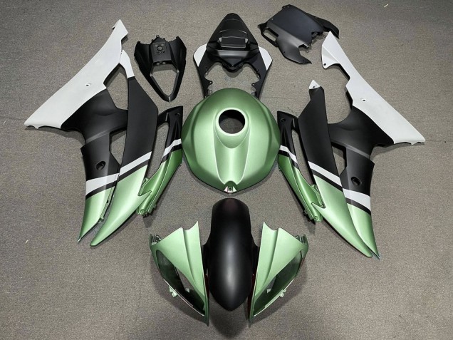 Carenado Moto Yamaha YZF R6 2008-2016 - Blanco Verde Negro Mate