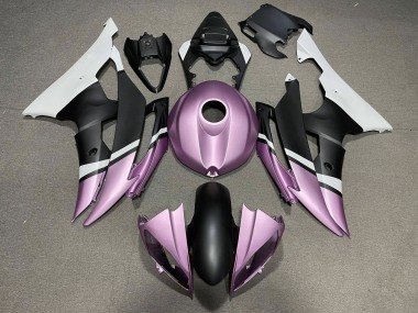 Carenado Moto Yamaha YZF R6 2008-2016 - Blanco Púrpura Claro Negro Mate