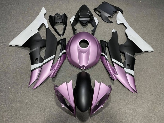Carenado Moto Yamaha YZF R6 2008-2016 - Blanco Púrpura Claro Negro Mate