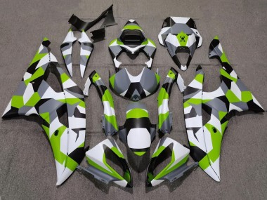 Carenado Moto Yamaha YZF R6 2008-2016 - Blanco Verde Gris Negro Camouflage