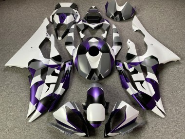 Carenado Moto Yamaha YZF R6 2008-2016 - Blanco Púrpura Gris Negro Camouflage