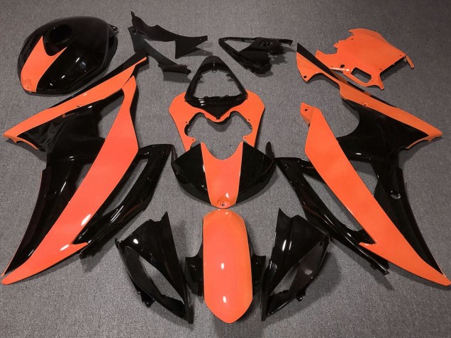 Carenado Moto Yamaha YZF R6 2008-2016 - Naranja Negro Brillante