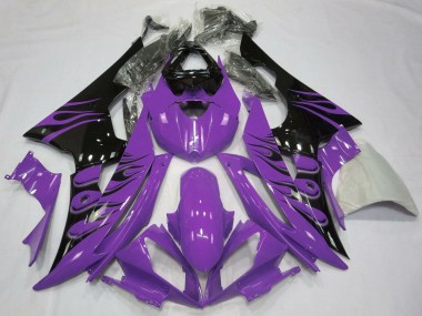 Carenado Moto Yamaha YZF R6 2008-2016 - Púrpura Negro Brillante Llama