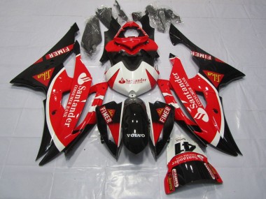 Carenado Moto Yamaha YZF R6 2008-2016 - Blanco Rojo Negro Santander
