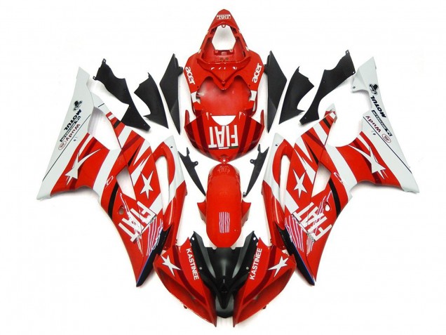 Carenado Moto Yamaha YZF R6 2008-2016 - Blanco Rojo Negro Fiat