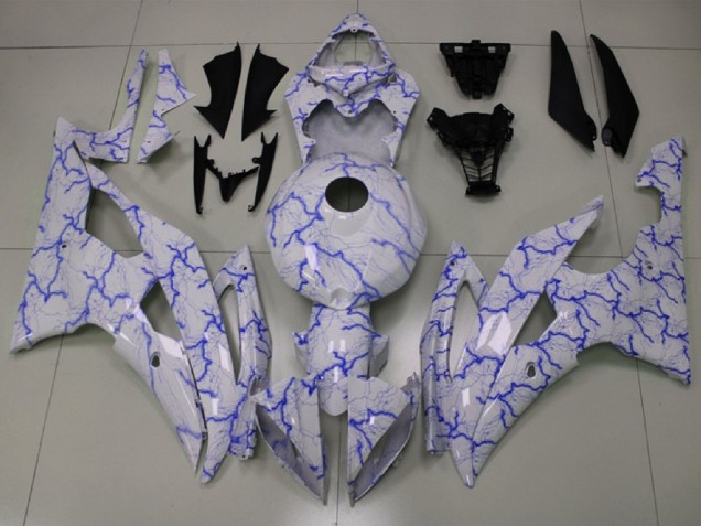 Carenado Moto Yamaha YZF R6 2008-2016 - Blanco Azul Iluminación