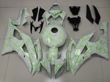 Carenado Moto Yamaha YZF R6 2008-2016 - Blanco Verde Iluminación