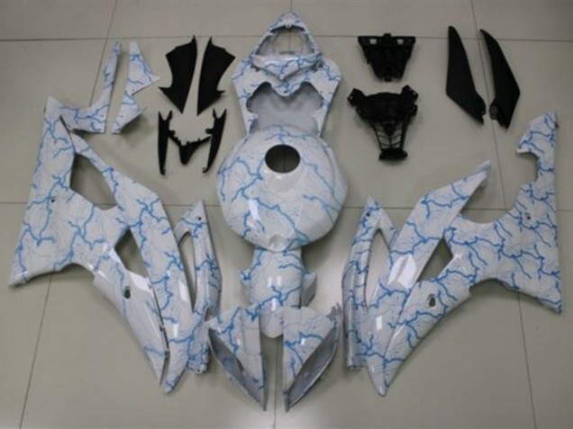 Carenado Moto Yamaha YZF R6 2008-2016 - Blanco Azul Claro Iluminación