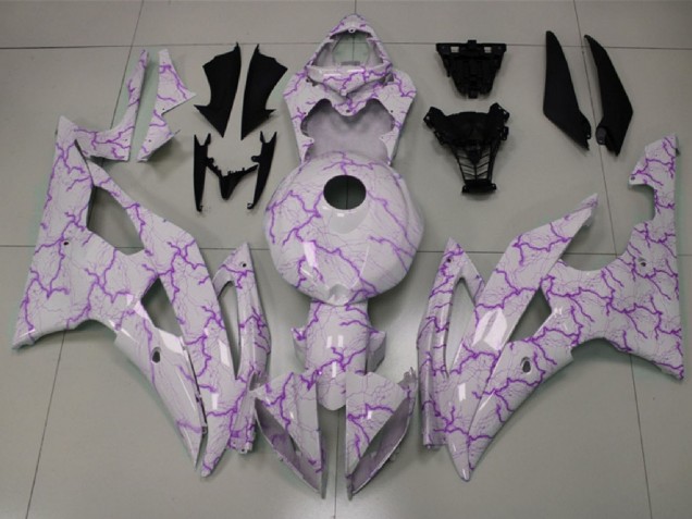 Carenado Moto Yamaha YZF R6 2008-2016 - Blanco Púrpura Iluminación