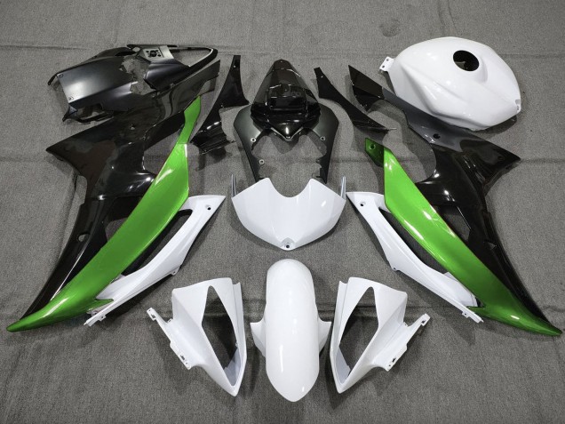 Carenado Moto Yamaha YZF R6 2008-2016 - Blanco Verde Negro Brillante