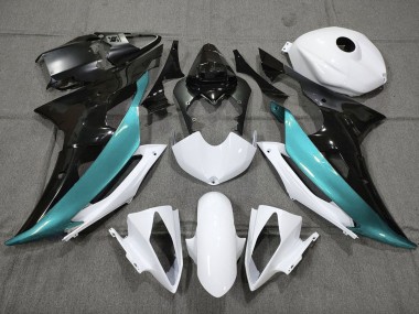 Carenado Moto Yamaha YZF R6 2008-2016 - Blanco Negro Azul Verdoso