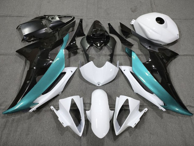 Carenado Moto Yamaha YZF R6 2008-2016 - Blanco Negro Azul Verdoso