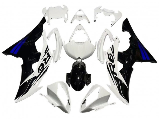 Carenado Moto Yamaha YZF R6 2008-2016 - Blanco Azul Negro Brillante