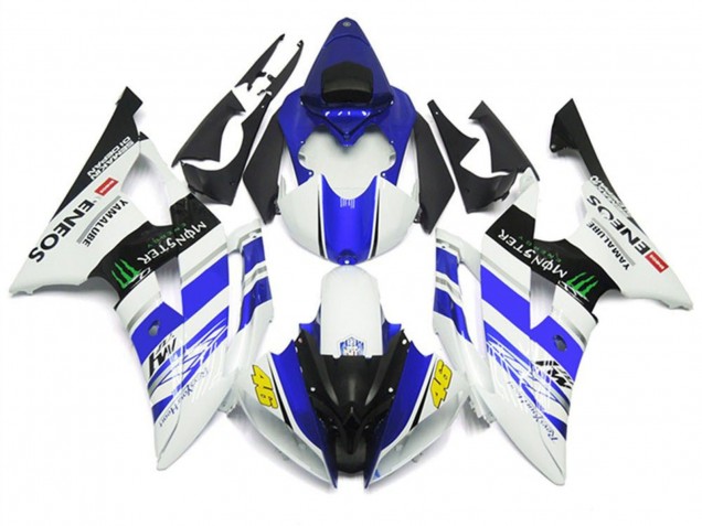 Carenado Moto Yamaha YZF R6 2008-2016 - Blanco Azul Negro Brillante Verde Monstruo ENEOS 46