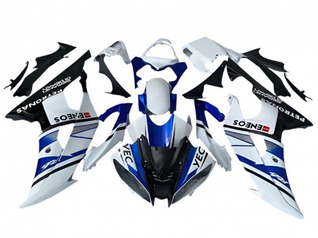 Carenado Moto Yamaha YZF R6 2008-2016 - Blanco Azul Negro YEC ENEOS Petronas Semakin Didepan