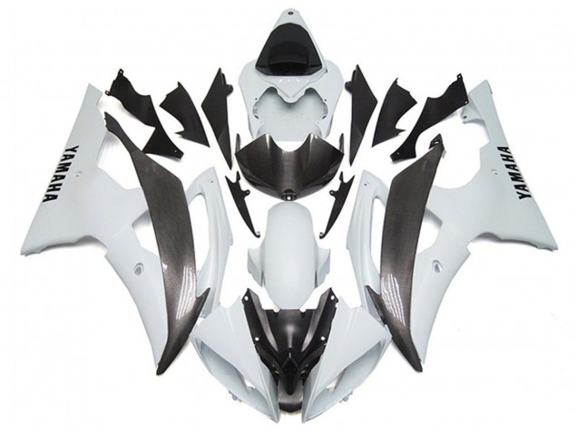 Carenado Moto Yamaha YZF R6 2008-2016 - Blanco Falso FibraCarbono Estilo