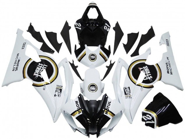 Carenado Moto Yamaha YZF R6 2008-2016 - Blanco Negro Lucky Strike